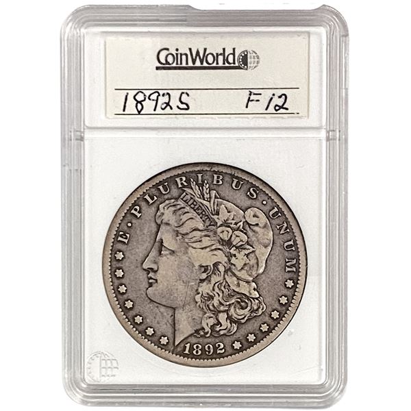 1892-S Morgan Silver Dollar CW F12
