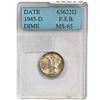 1945-D Mercury Silver Dime AGC MS65 FSB