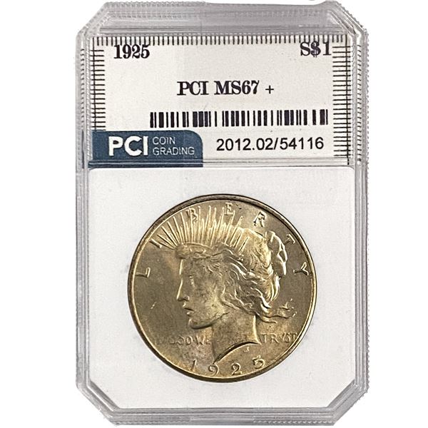 1925 Silver Peace Dollar PCI MS67+