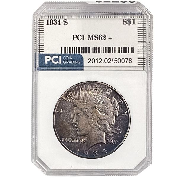 1934-S Silver Peace Dollar PCI MS62+