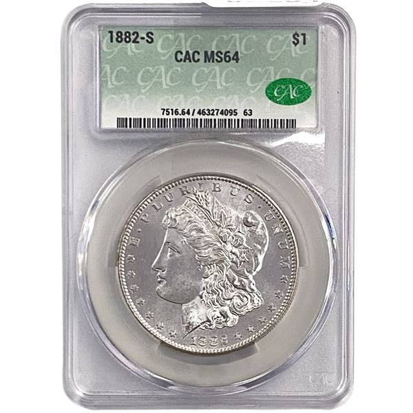 1882-S Morgan Silver Dollar CAC MS64