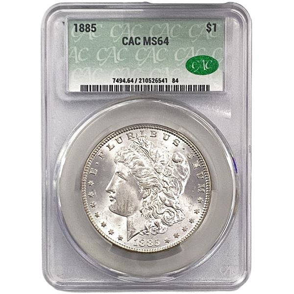 1885 Morgan Silver Dollar CAC MS64