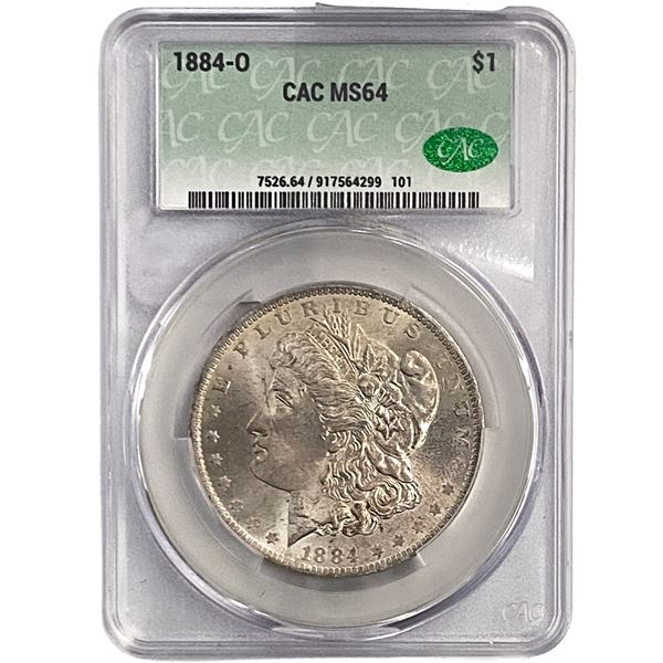 1884-O Morgan Silver Dollar CAC MS64
