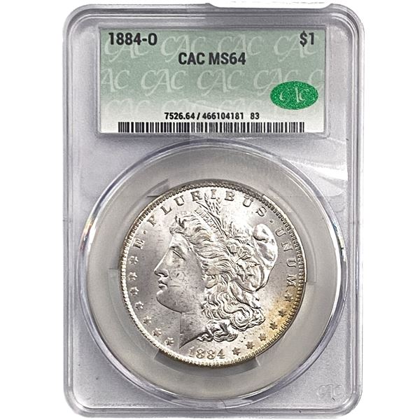 1884-O Morgan Silver Dollar CAC MS64