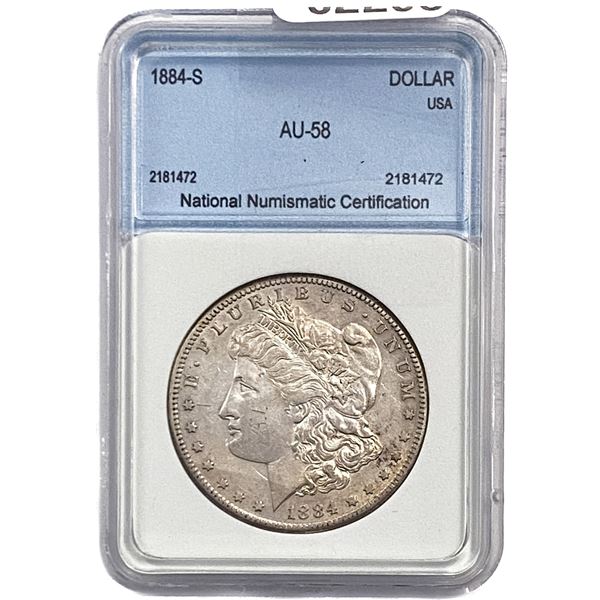 1884-S Morgan Silver Dollar NNC AU58