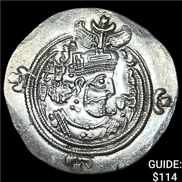 Sassanian Khosrow II 590-628 AD Silver Drachm UNCIRCULATED