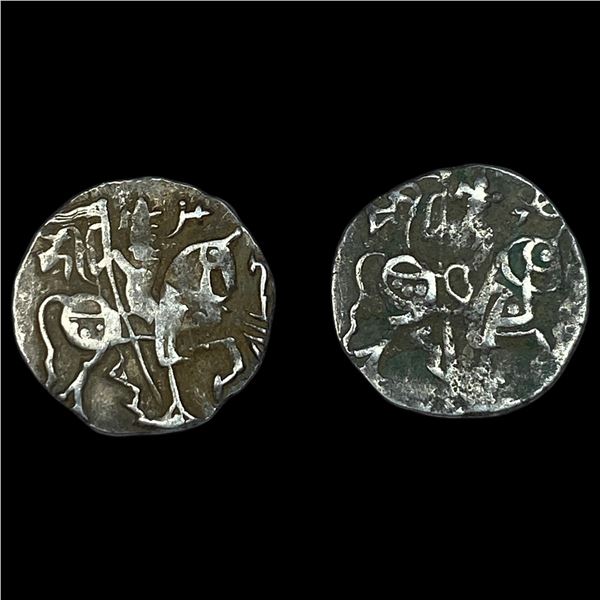 [2 Coins]700-1000 AD India Rajput Silver Jital NEARLY UNCIRCULATED