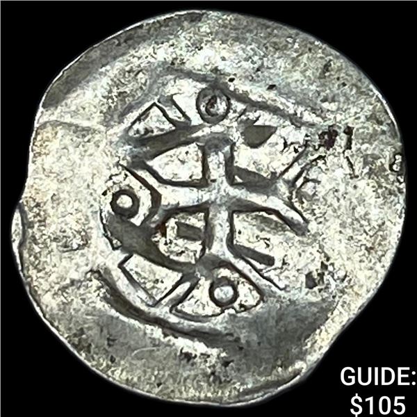 1250-1300 Germany SIlver Hand Heller NEARLY UNCIRCULATED