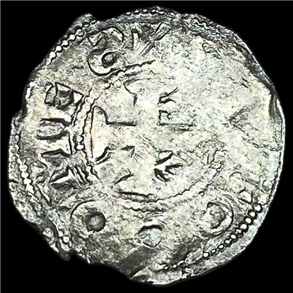 1100s Crusades France Anjou Silver Denier NEARLY UNCIRCULATED