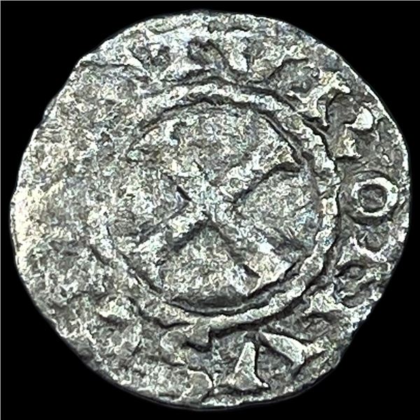 1150-1200 AD Crusades France Anjou Silver Denier NEARLY UNCIRCULATED