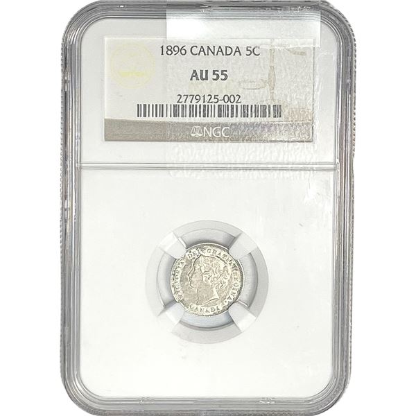 1896 Canada 5C NGC AU55