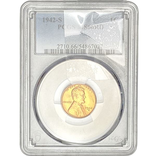 1942-S Wheat Cent PCGS MS66 RD