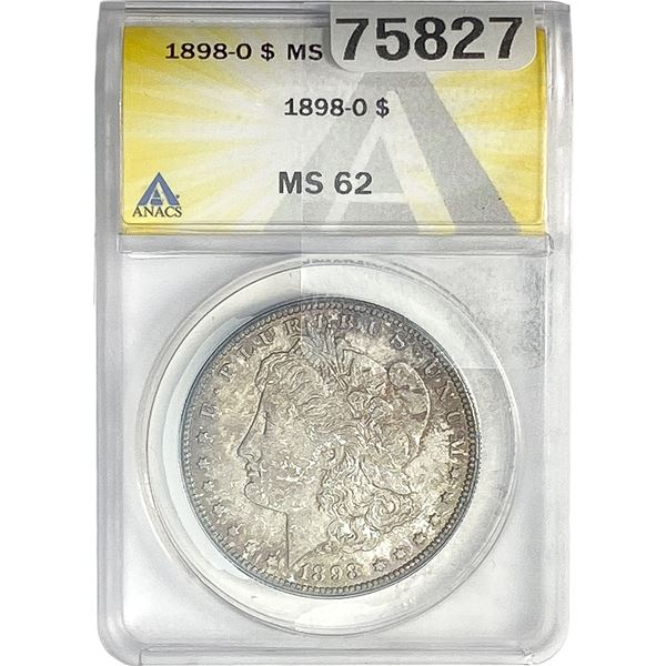 1898-O Morgan Silver Dollar ANACS MS62