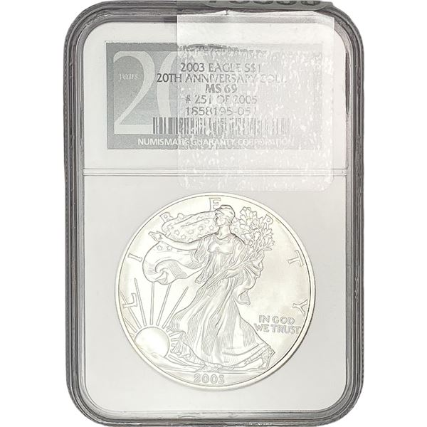 2003 Silver Eagle NGC MS69 20th Anniv.