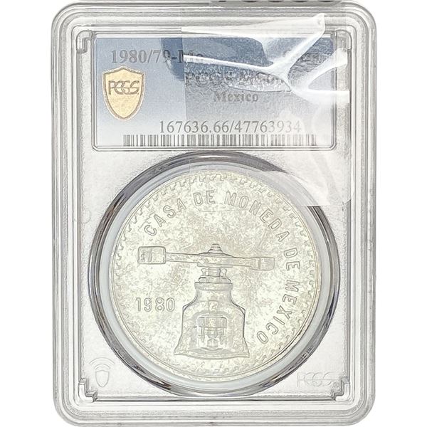 1980/79-Mo Una Onza Troy De Plata Pura Mexico PCGS MS66