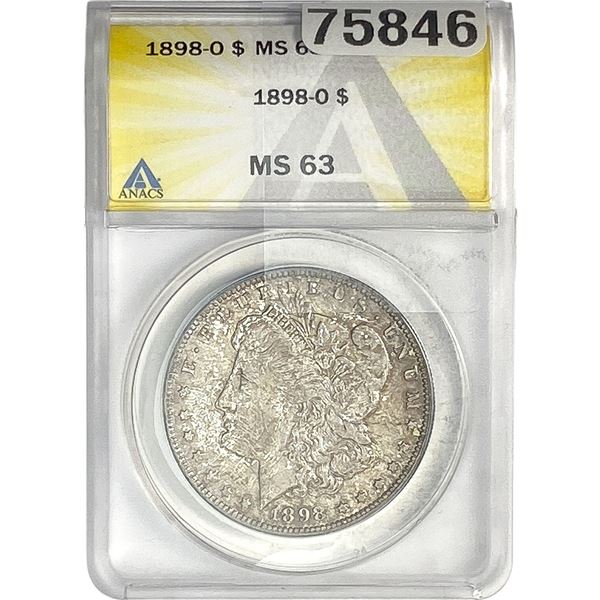1898-O Morgan Silver Dollar ANACS MS63
