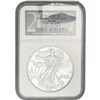 Image 1 : 1999 Silver Eagle NGC MS69 20th Anniv.