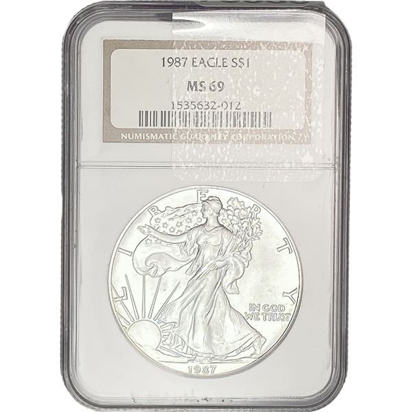 1987 Silver Eagle NGC MS69