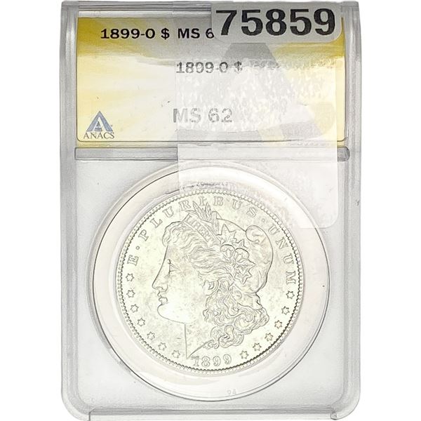 1899-O Morgan Silver Dollar ANACS MS62