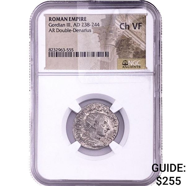 Roman Gordian III, AD 238-244 AR Double-Denarius NGC ChVF