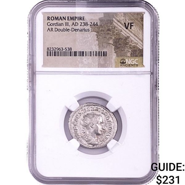 Roman Gordian III, AD 238-244 AR Double-Denarius NGC VF