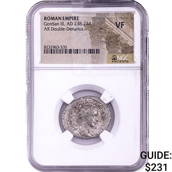 Roman Gordian III, AD 238-244 AR Double-Denarius NGC VF