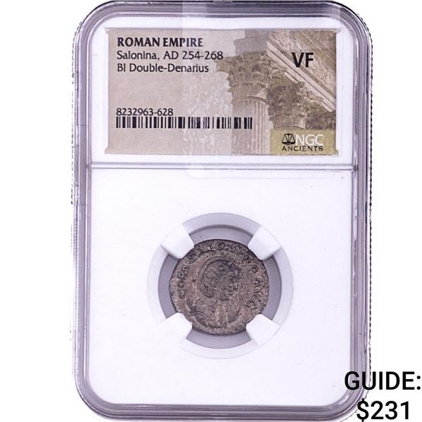 Roman Salonina, AD 254-268 BI Double-Denarius NGC VF