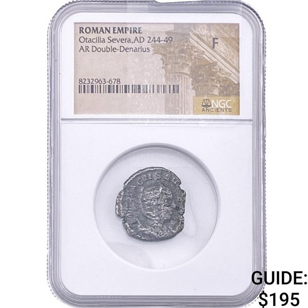 Roman Otacilia Severa, AD 244-49 AR Double-Den NGC F