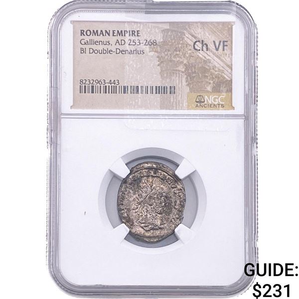 Roman Gallienus, AD 253-268 BI Double-Denarius NGC ChVF