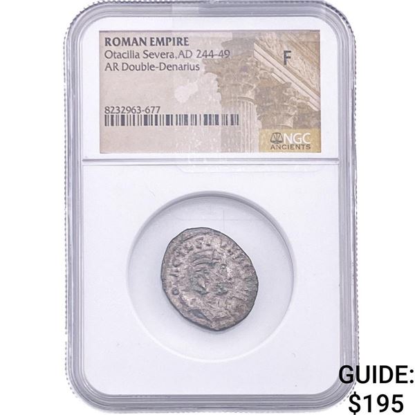Roman Otacilia Severa, AD 244-49 AR Double-Den NGC F