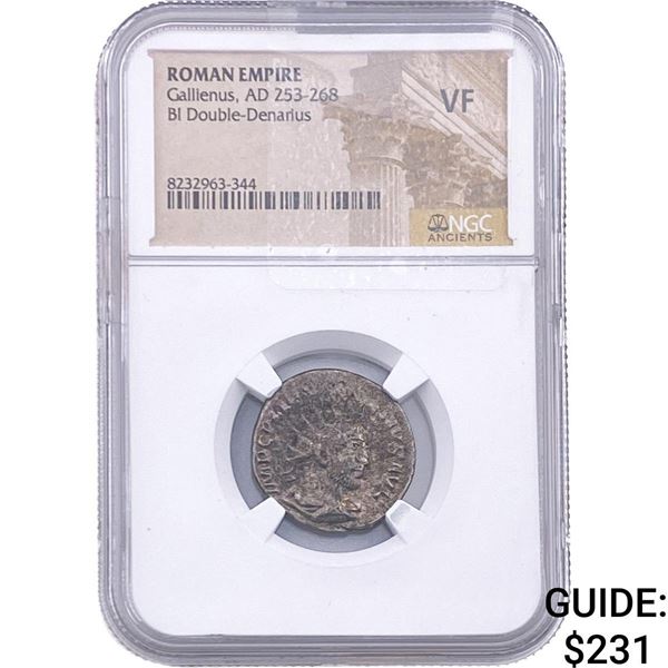 Roman Gallienus, AD 253-268 BI Double-Denarius NGC VF