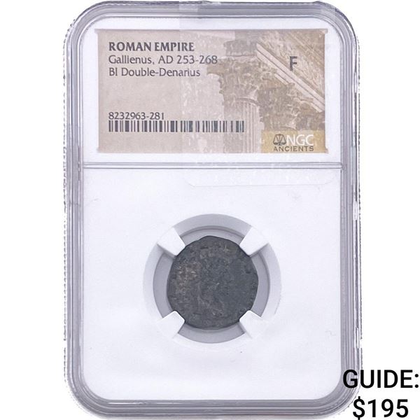 Roman Gallienus, AD 253-268 BI Double-Denarius NGC F