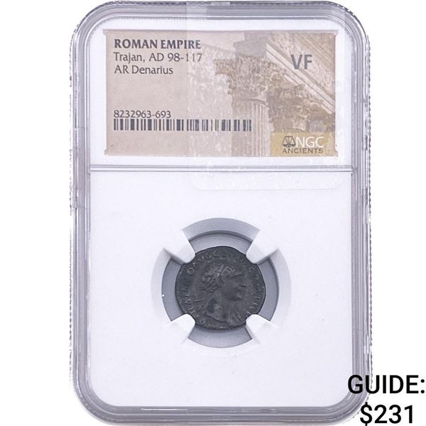 Roman Trajan, AD 98-117 AR Denarius NGC VF
