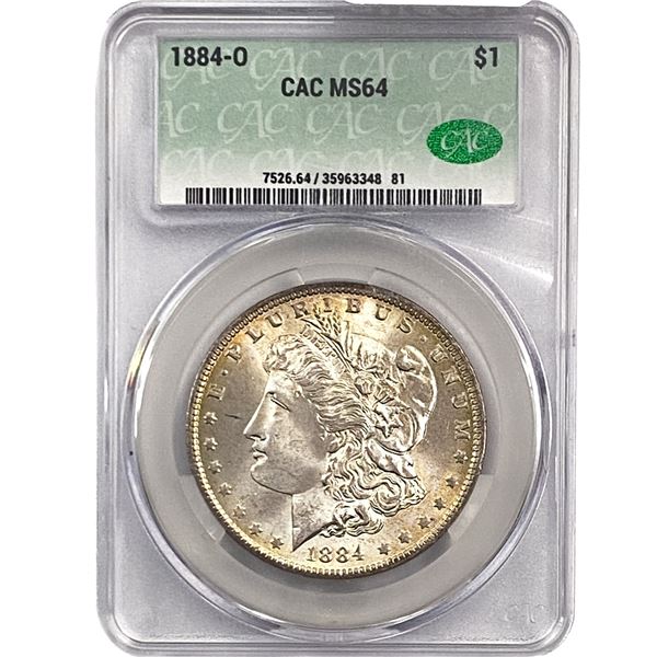 1884-O Morgan Silver Dollar CAC MS64