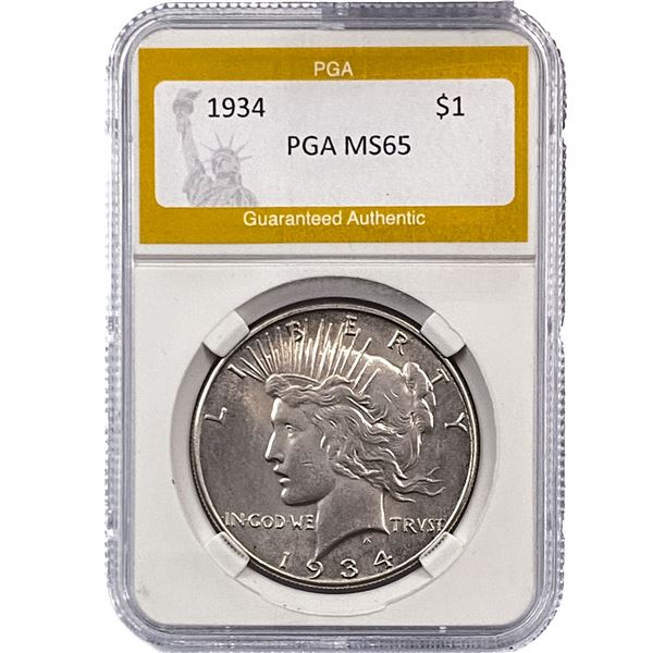 1934 Silver Peace Dollar PGA MS65