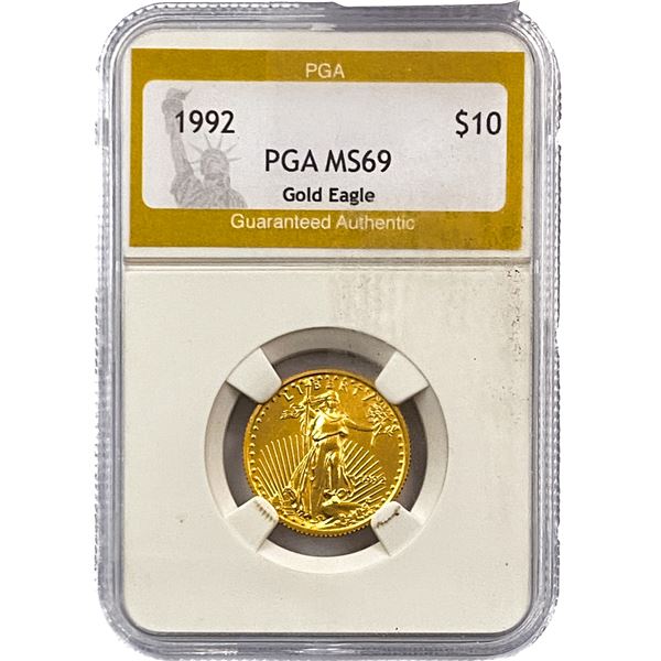 1992 $10 Gold Eagle 1/4 OZ PGA MS69