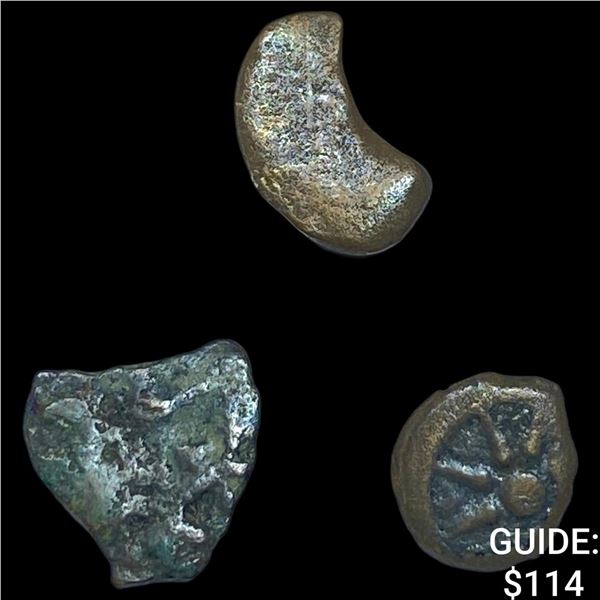 [3 Coins]Luke 21: 1-4 103-76 BC Widow's Mite NEARLY UNCIRCULATED