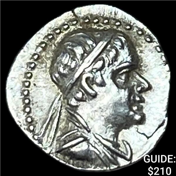 Bactria Eukratides I 170-145 BC SIlver Obol CHOICE AU