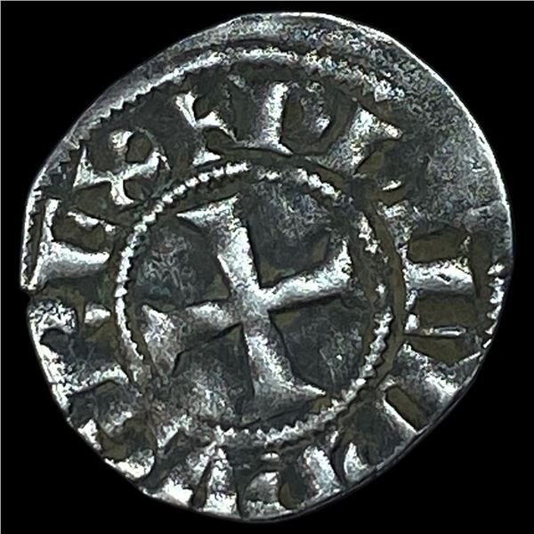 1297-1301 AD Frankish Greece Silver Denier NEARLY UNCIRCULATED