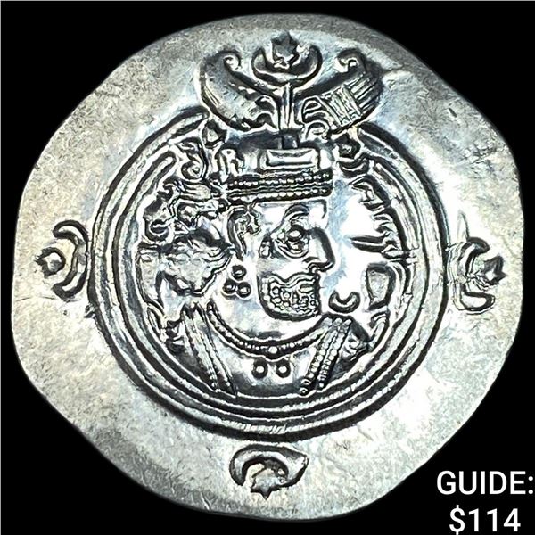 Sasanian Khosrow II 590-628 AD SIlver Drachm UNCIRCULATED
