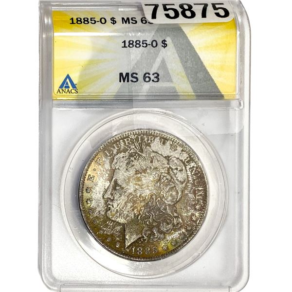1885-O Morgan Silver Dollar ANACS MS63