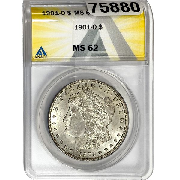 1901-O Morgan Silver Dollar ANACS MS62