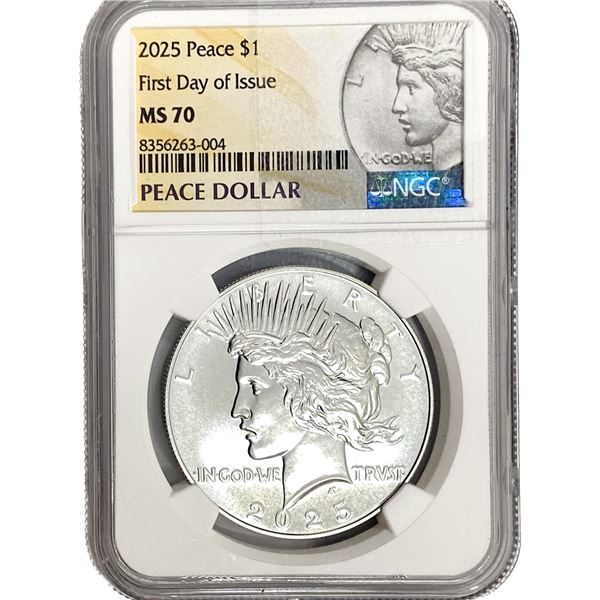2025 Silver Peace Dollar NGC MS70