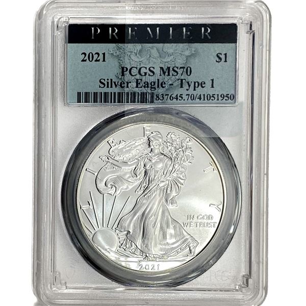 2021 Silver Eagle PCGS MS70 Type 1