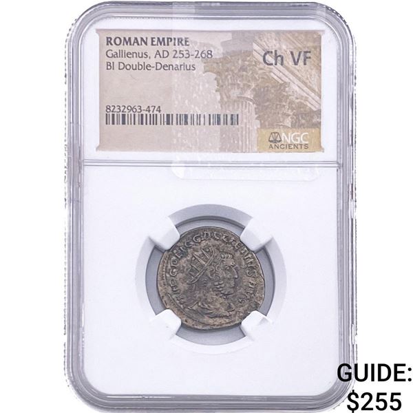 Roman Gallienus, AD 253-268 BI Double-Denarius NGC ChVF