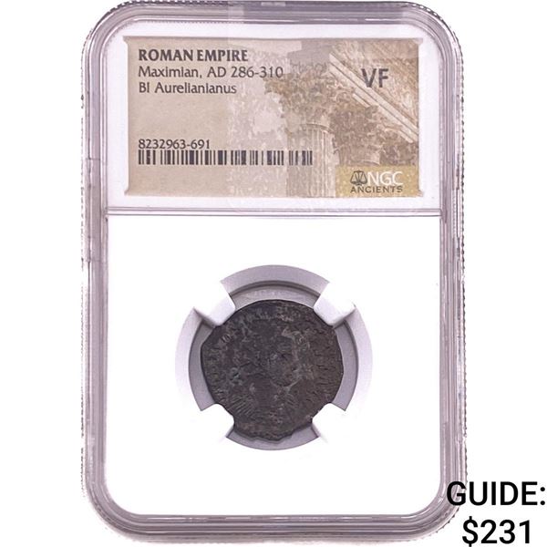 Roman Maximian 286-310 AD Bi Aureliannus  VF