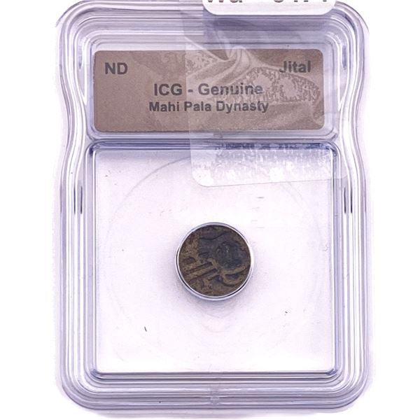 Mahi Pala Dynasty Copper Jital ICG Genuine