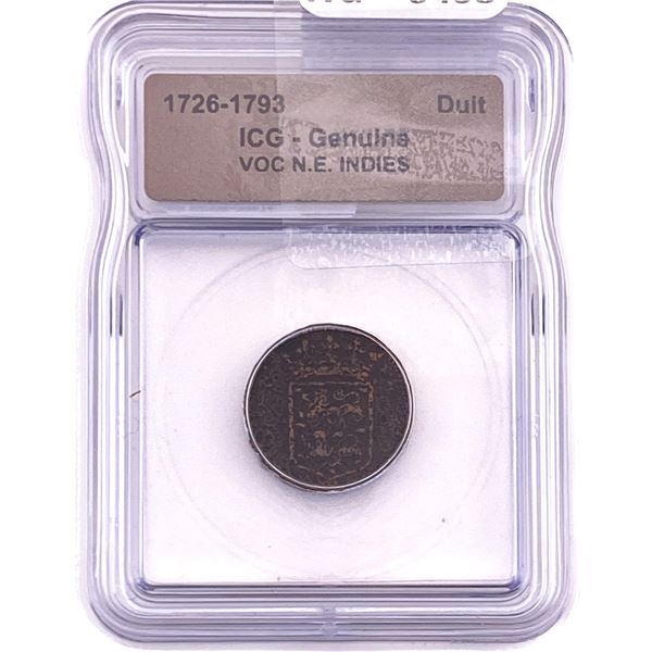 1726-1793 VOC N.E. Indies Bronze Duit ICG Genuine
