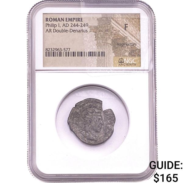 Roman Philip I 244-249 Silver Dbl-Denarius  F