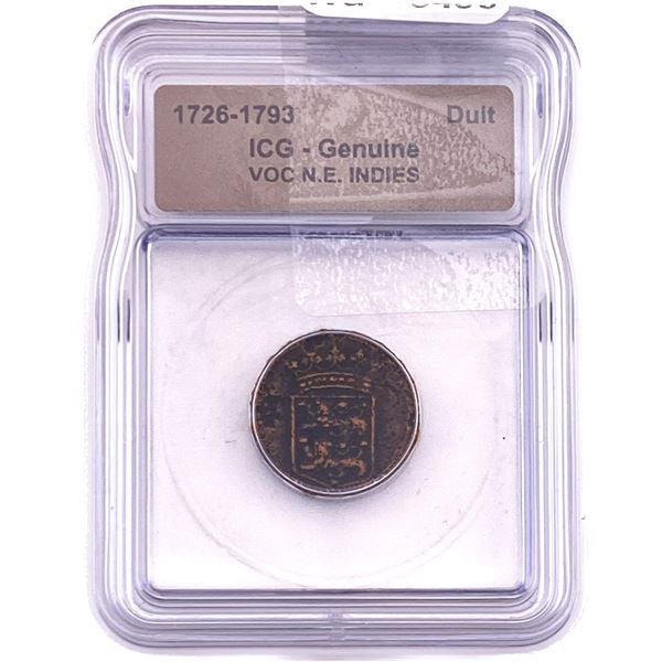 1726-1793 VOC N.E. Indies Bronze Duit ICG Genuine